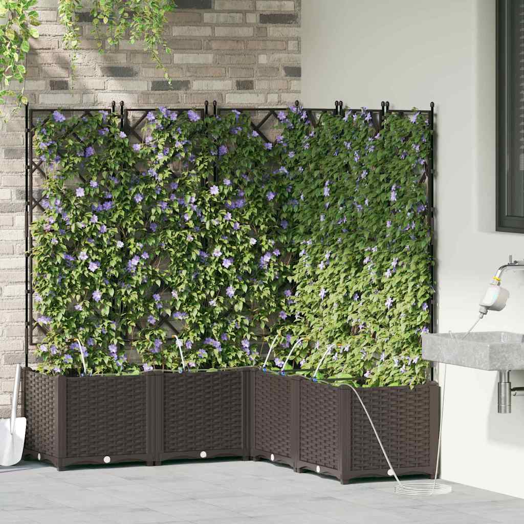 VidaXL pot de fleur de jardin 5 pcs acier marron