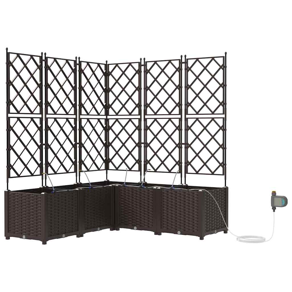 VidaXL pot de fleur de jardin 5 pcs acier marron