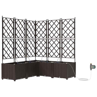 VidaXL pot de fleur de jardin 5 pcs acier marron