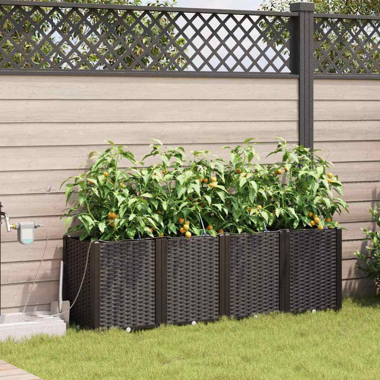 VidaXL pot de fleur de jardin 4 pcs acier marron