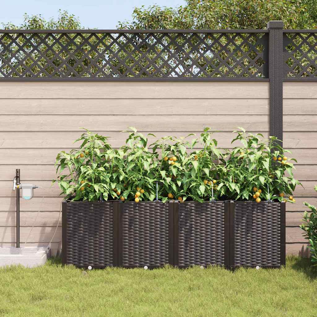 VidaXL pot de fleur de jardin 4 pcs acier marron