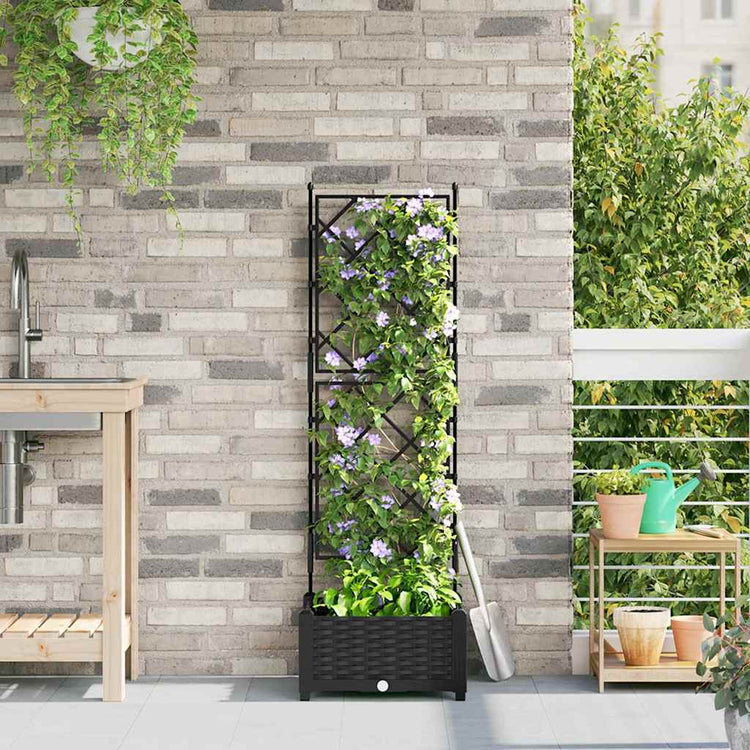 VidaXL pot de fleur de jardin noir 40 x 40 x 125,5 cm acier