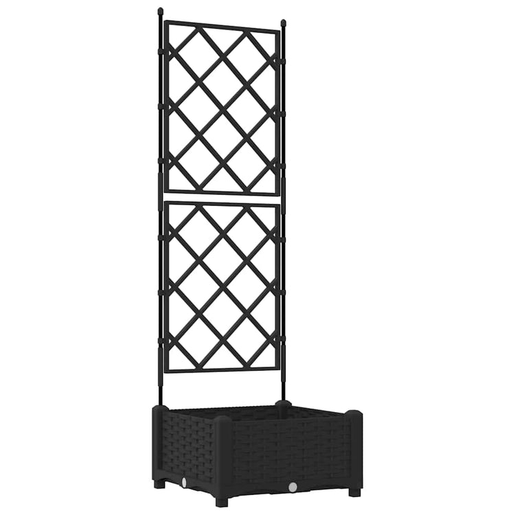 VidaXL pot de fleur de jardin noir 40 x 40 x 125,5 cm acier