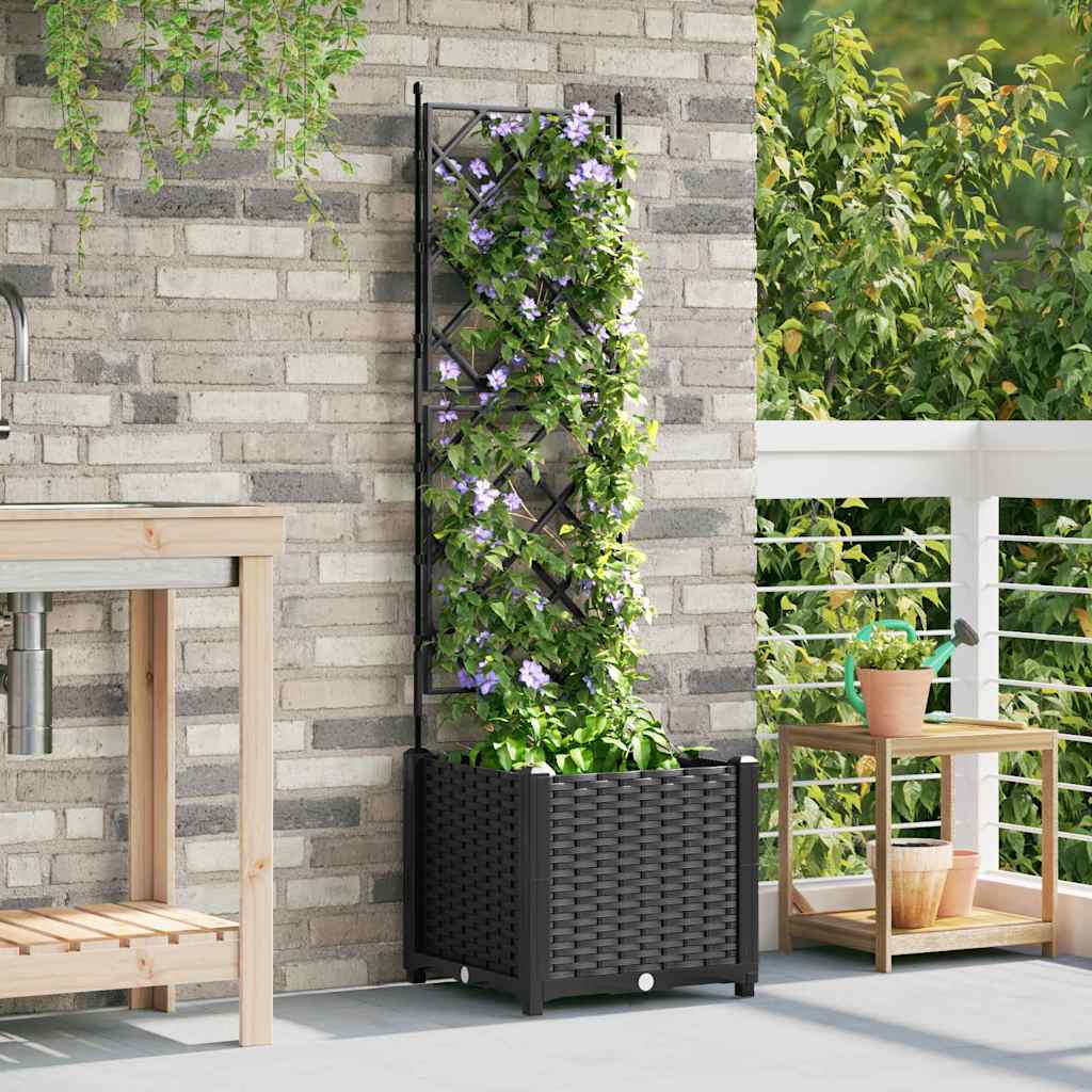 VidaXL pot de fleur de jardin noir 40 x 40 x 143 cm acier
