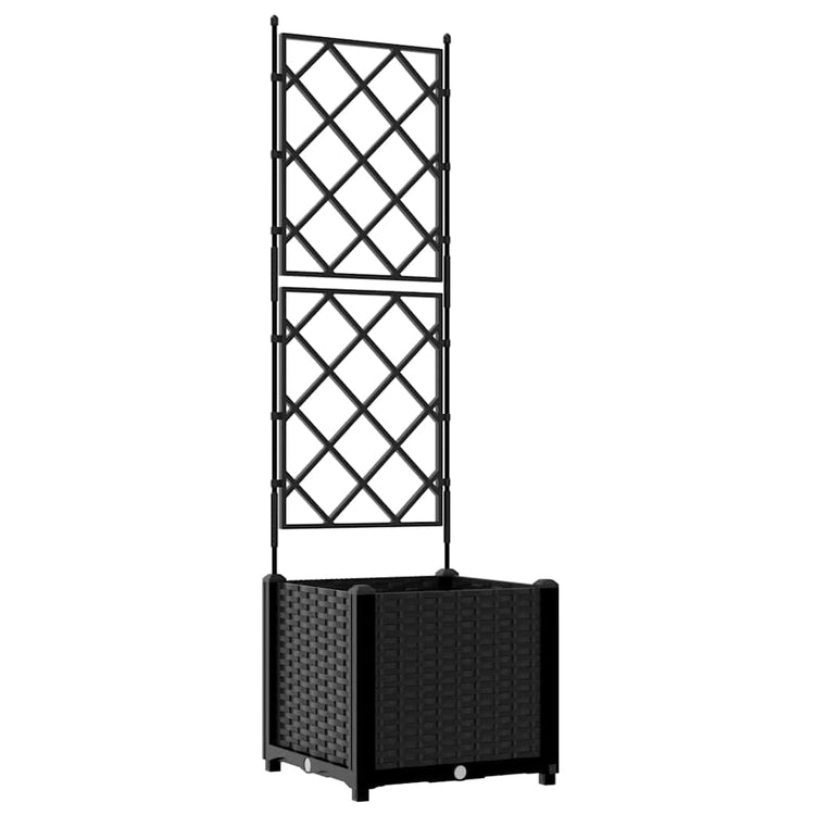 VidaXL pot de fleur de jardin noir 40 x 40 x 143 cm acier