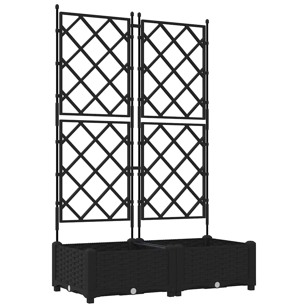 Vidaxxl pot de fleur de jardin 2 pcs noir 80 x 40 x 125,5 cm acier