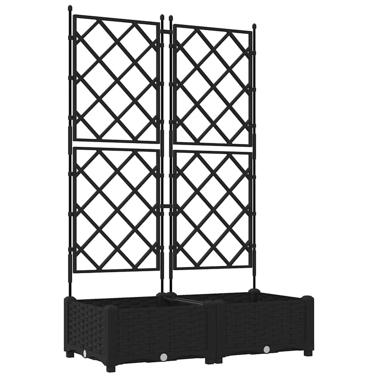 Vidaxxl pot de fleur de jardin 2 pcs noir 80 x 40 x 125,5 cm acier