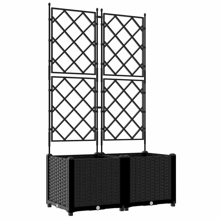 Vidaxxl pot de fleur de jardin 2 pcs noir 80 x 40 x 143 cm acier