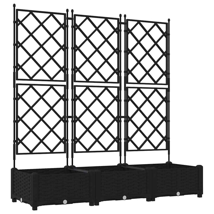 Vidaxxl pot de fleur de jardin 3 pcs noir 120 x 40 x 125,5 cm acier