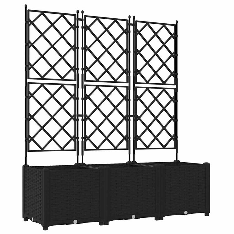 Vidaxl pot de fleur de jardin 3 pcs noir 120 x 40 x 143 cm acier
