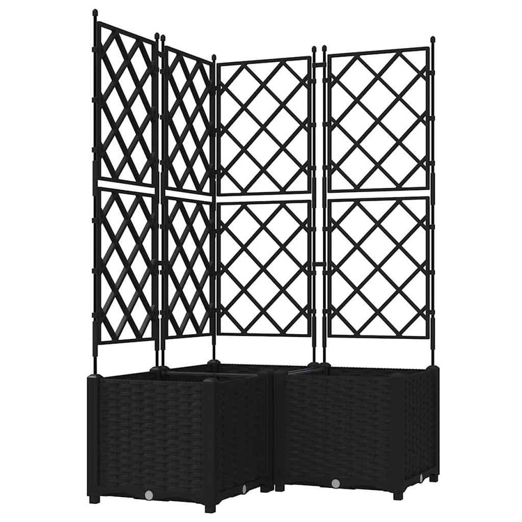 Vidaxxl pot de fleur de jardin 3 pcs noir 80 x 80 x 143 cm acier