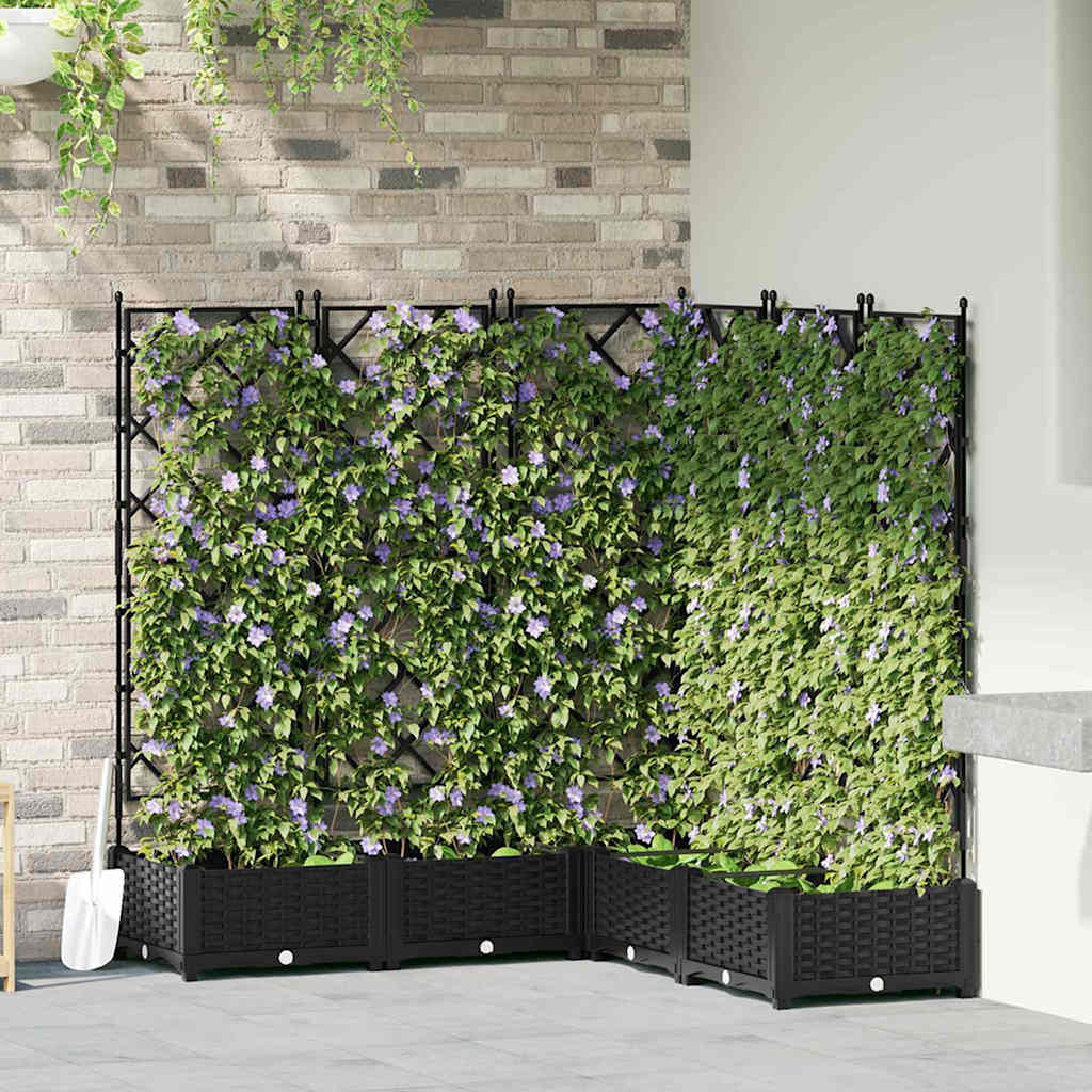 Vidaxxl pot de fleur de jardin 5 pcs noir 120 x 120 x 125,5 cm acier