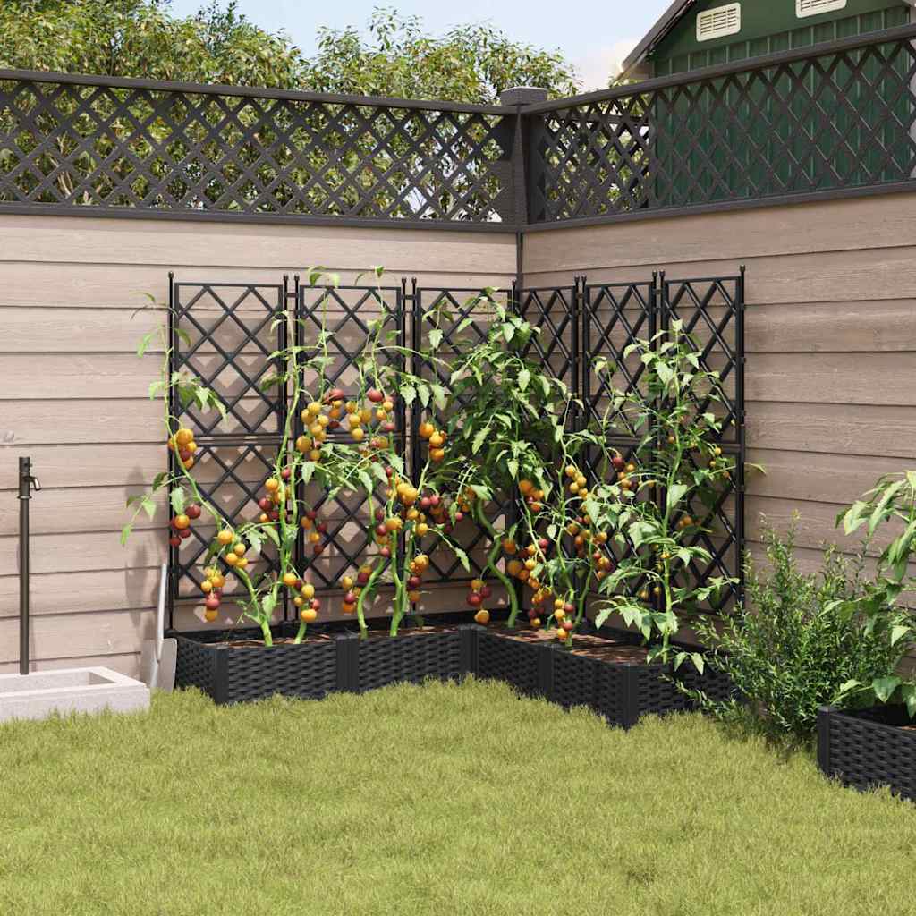 Vidaxxl pot de fleur de jardin 5 pcs noir 120 x 120 x 125,5 cm acier