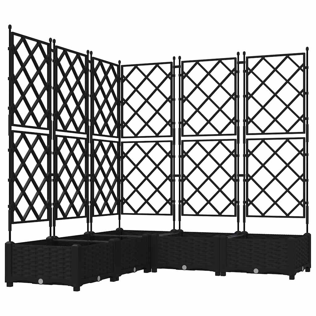 Vidaxxl pot de fleur de jardin 5 pcs noir 120 x 120 x 125,5 cm acier