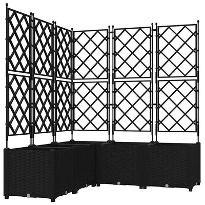 Vidaxxl pot de fleur de jardin 5 pcs noir 120 x 120 x 143 cm acier