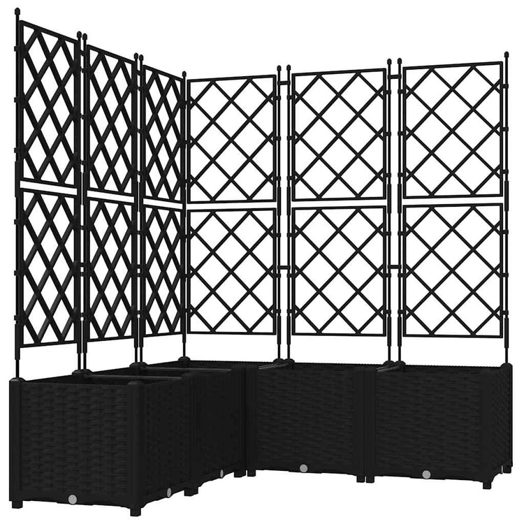 Vidaxxl pot de fleur de jardin 5 pcs noir 120 x 120 x 143 cm acier