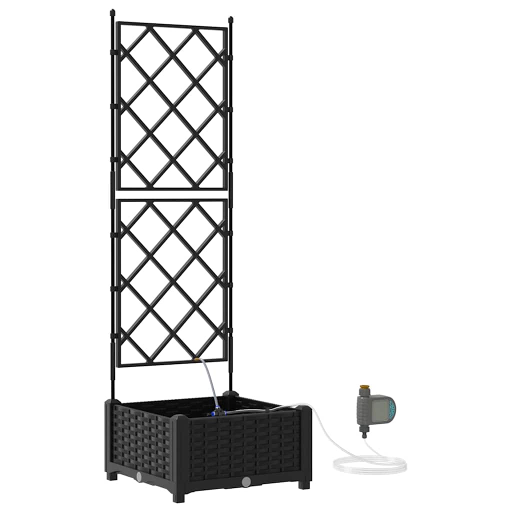 VidaXL pot de fleur de jardin noir 40 x 40 x 126 cm acier