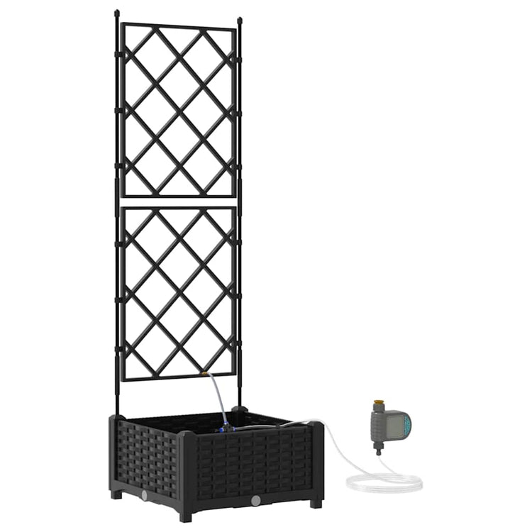 VidaXL pot de fleur de jardin noir 40 x 40 x 126 cm acier