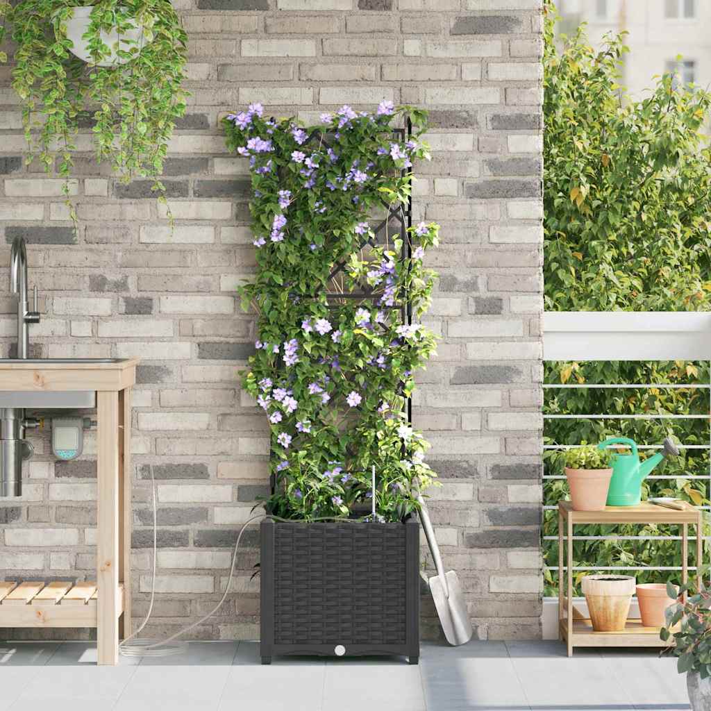 Vidaxx pot de fleur de jardin noir 40 x 40 x 142 cm acier