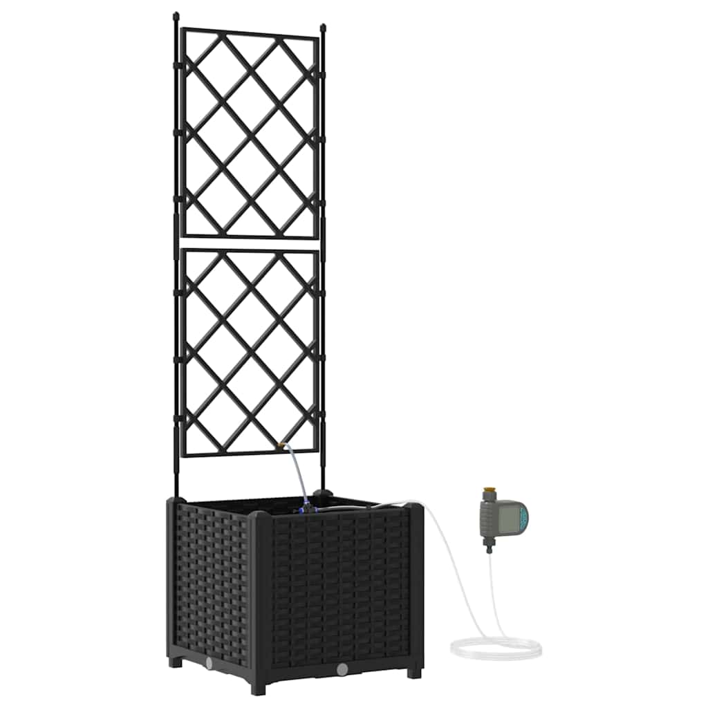 Vidaxx pot de fleur de jardin noir 40 x 40 x 142 cm acier