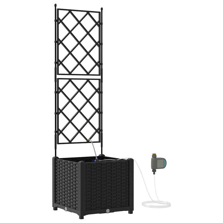 Vidaxx pot de fleur de jardin noir 40 x 40 x 142 cm acier