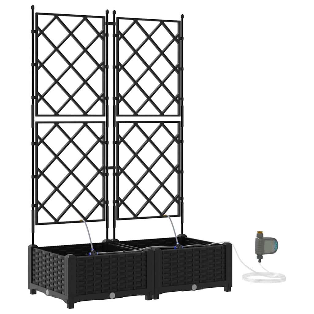 VidaXL pot de fleur de jardin 2 pcs acier noir