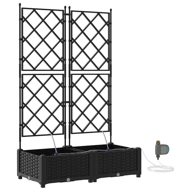 VidaXL pot de fleur de jardin 2 pcs acier noir