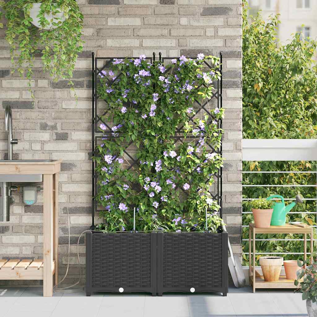 VidaXL pot de fleur de jardin 2 pcs acier noir