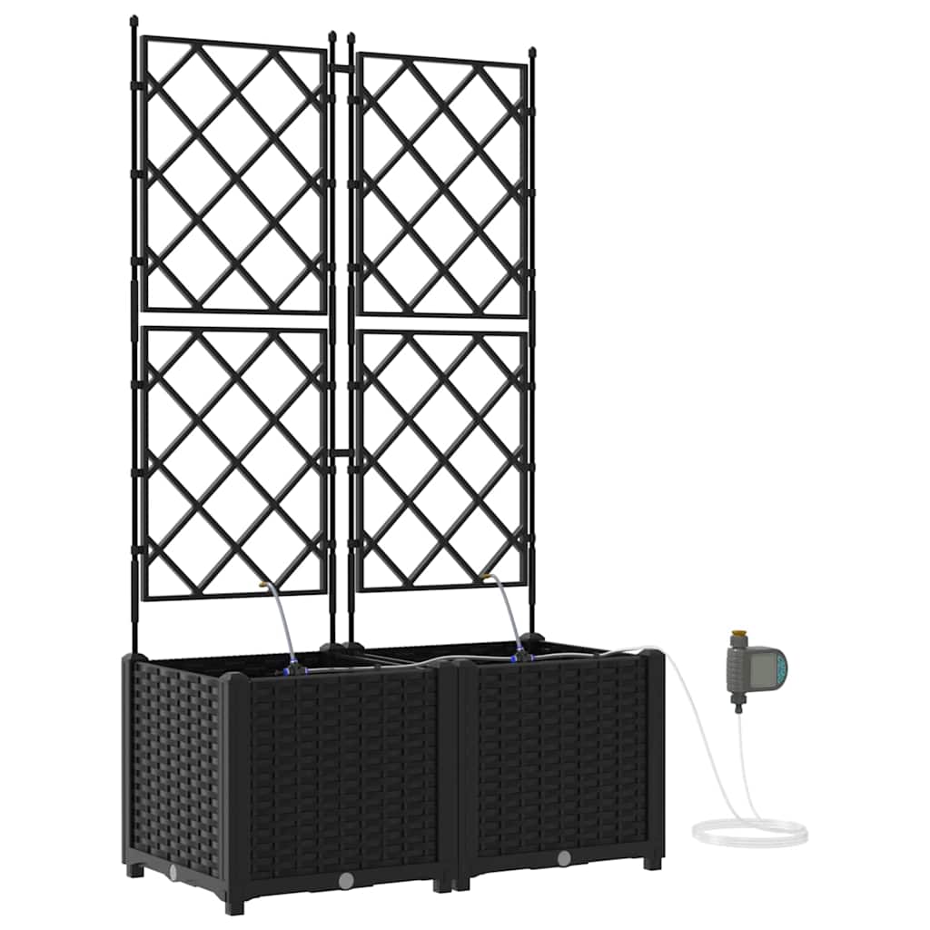 VidaXL pot de fleur de jardin 2 pcs acier noir