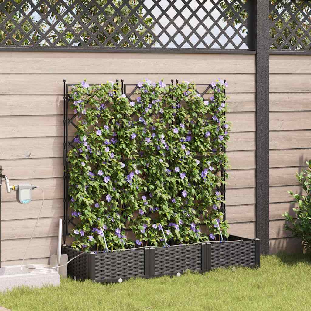 VidaXL pot de fleur de jardin 3 pcs acier noir