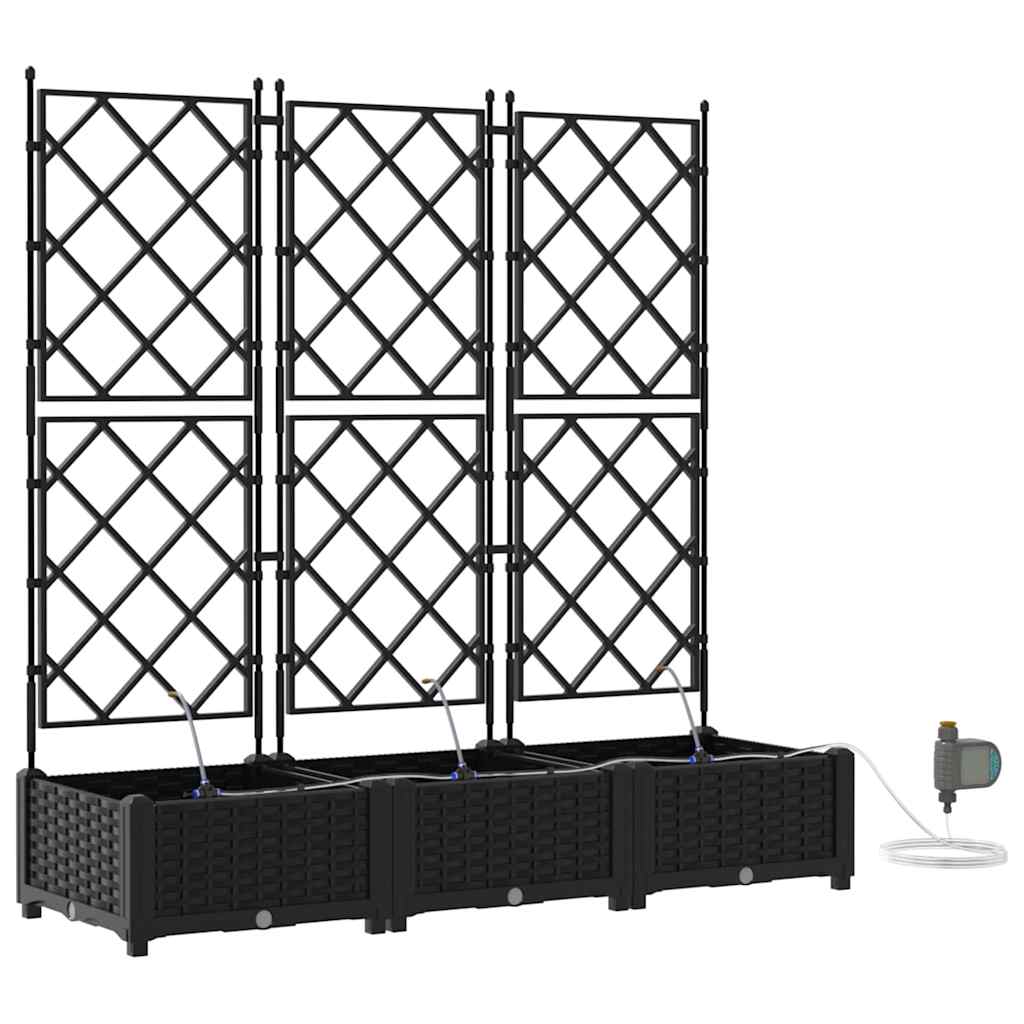 VidaXL pot de fleur de jardin 3 pcs acier noir