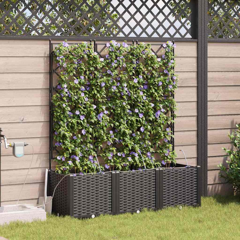 VidaXL pot de fleur de jardin 3 pcs acier noir