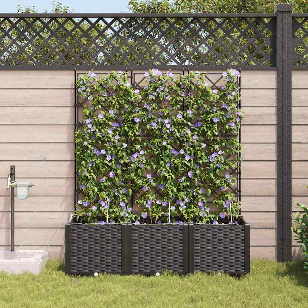 VidaXL pot de fleur de jardin 3 pcs acier noir