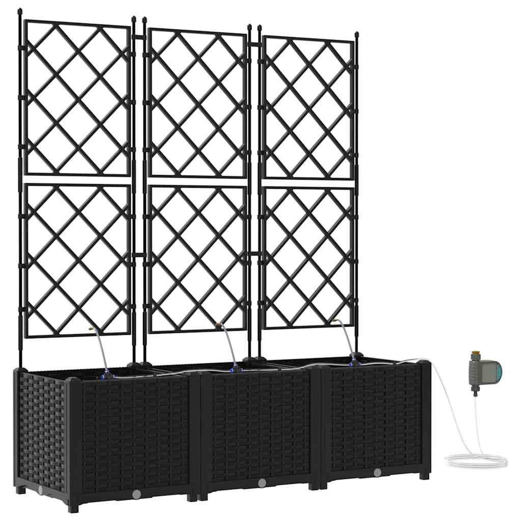 VidaXL pot de fleur de jardin 3 pcs acier noir