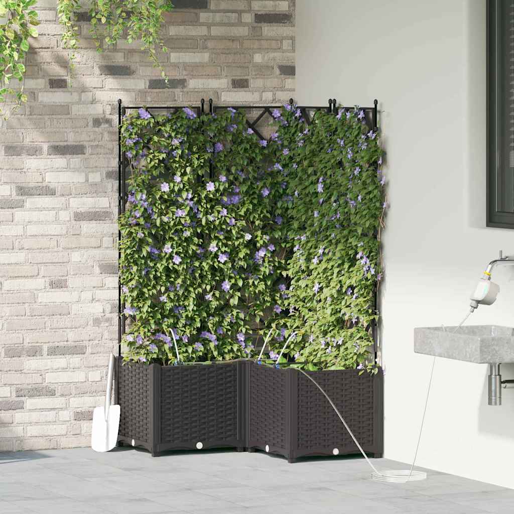 VidaXL pot de fleur de jardin 3 pcs acier noir