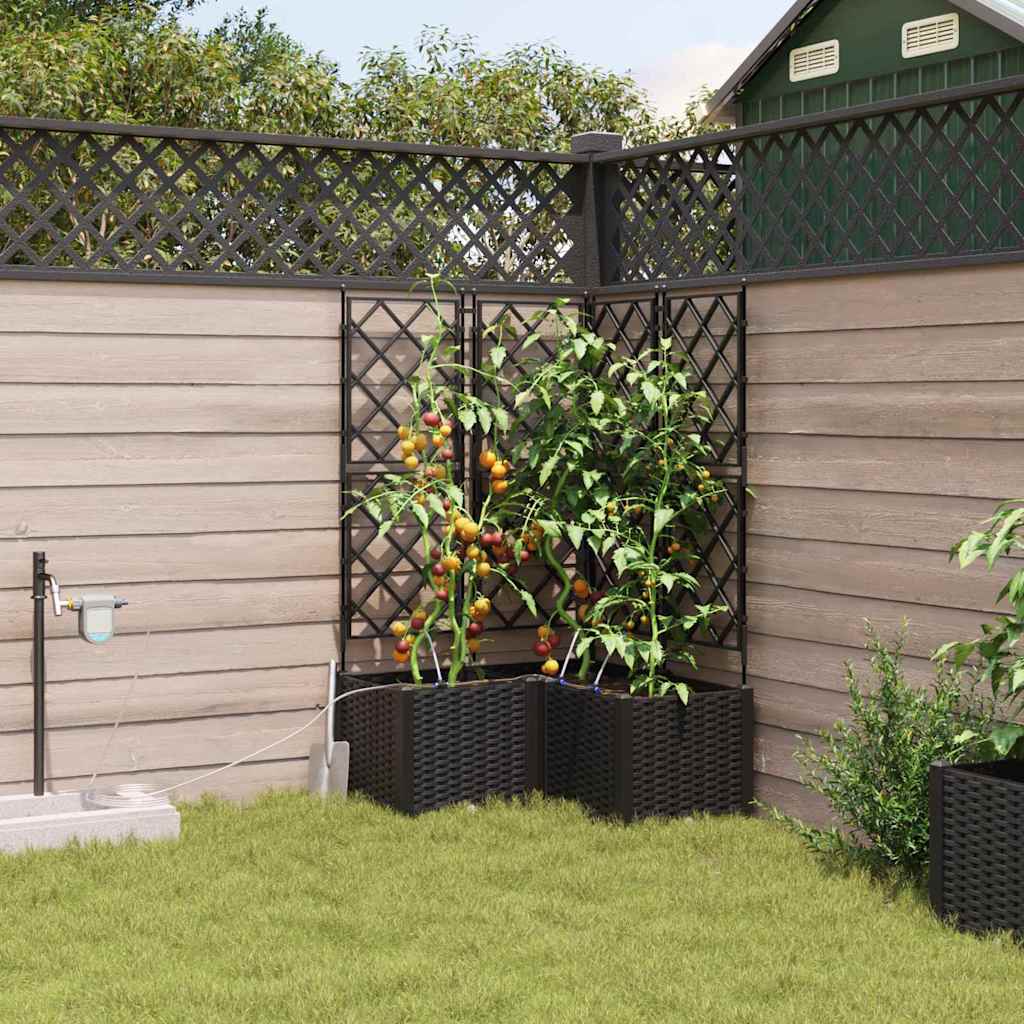 VidaXL pot de fleur de jardin 3 pcs acier noir