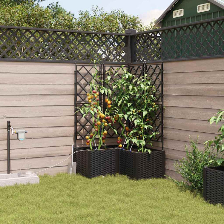 VidaXL pot de fleur de jardin 3 pcs acier noir