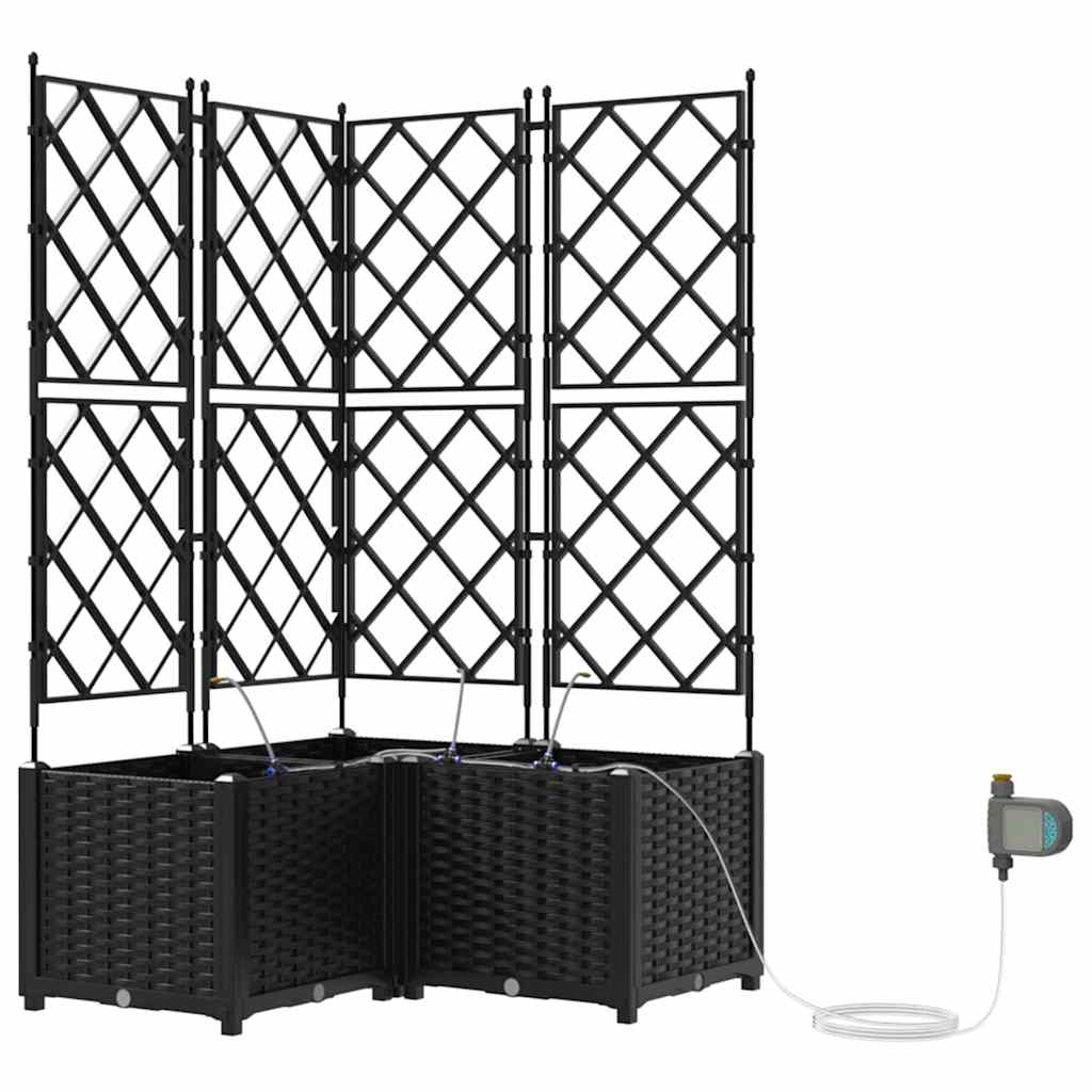 VidaXL pot de fleur de jardin 3 pcs acier noir