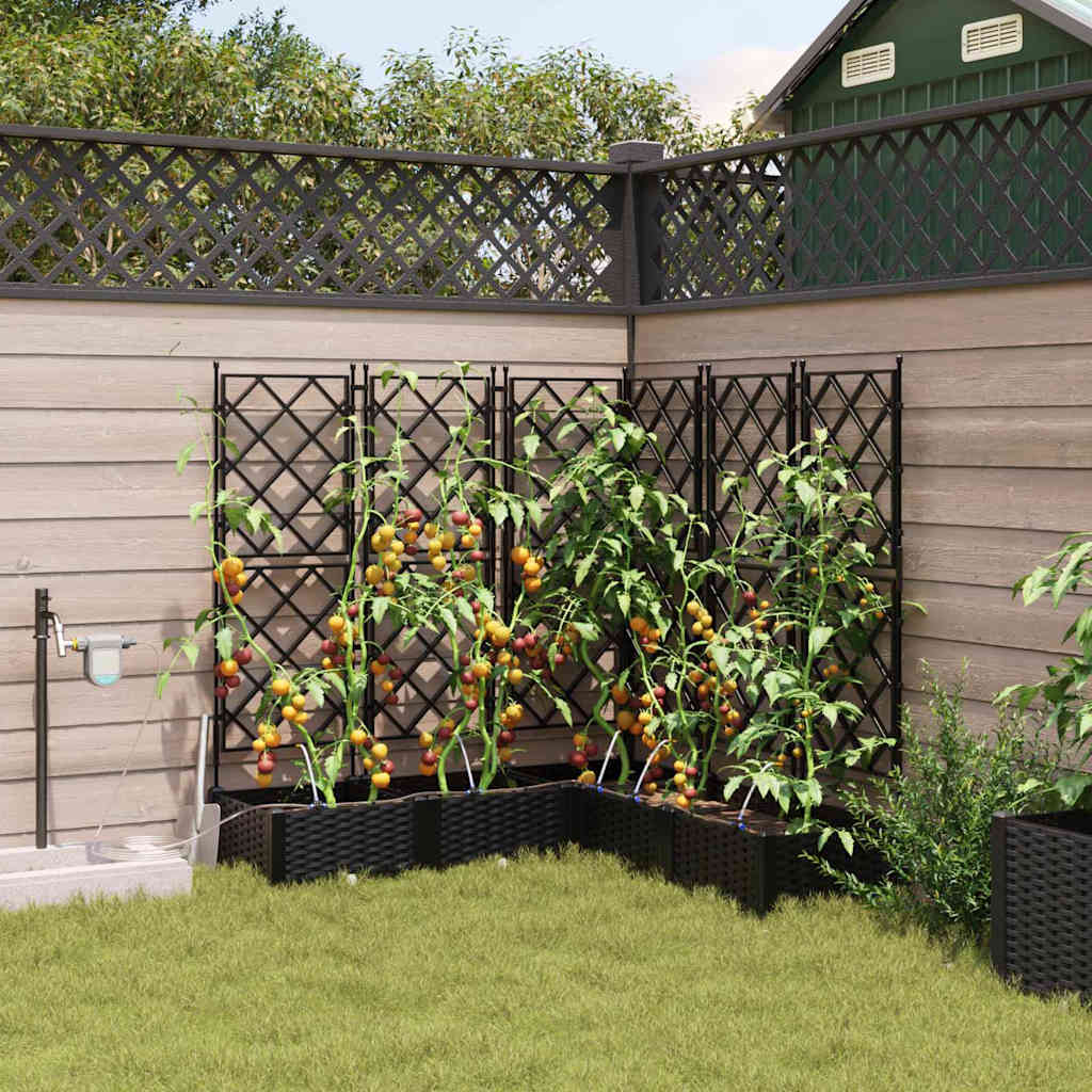 VidaXL pot de fleur de jardin 5 pcs acier noir