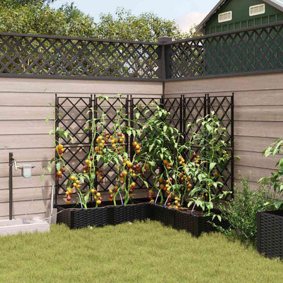 VidaXL pot de fleur de jardin 5 pcs acier noir