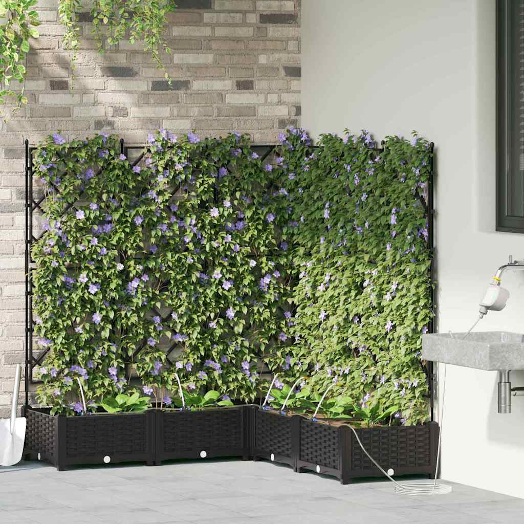 VidaXL pot de fleur de jardin 5 pcs acier noir