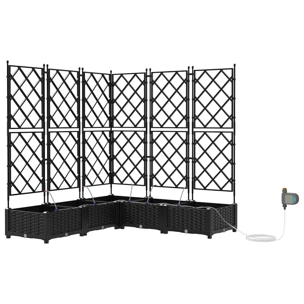 VidaXL pot de fleur de jardin 5 pcs acier noir