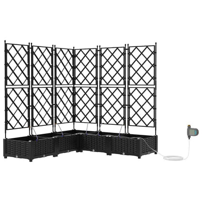 VidaXL pot de fleur de jardin 5 pcs acier noir