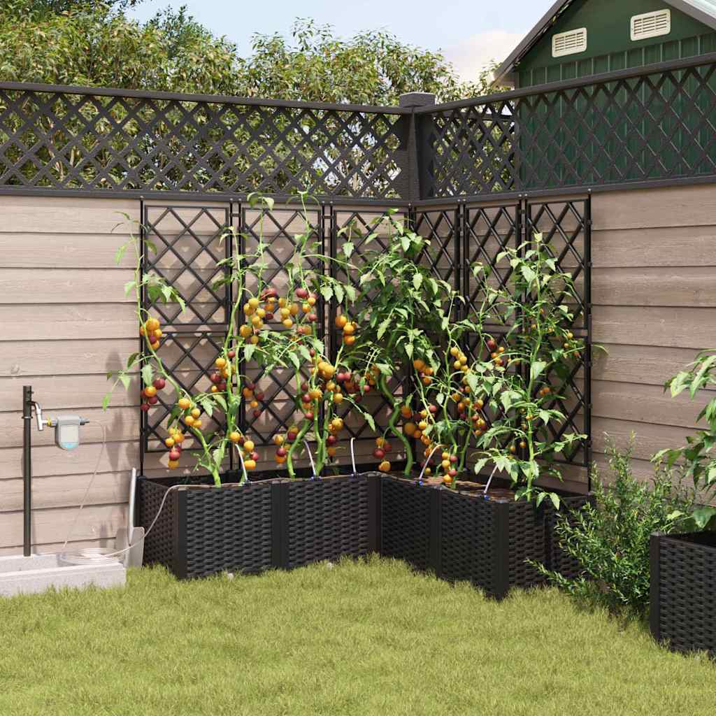 VidaXL pot de fleur de jardin 5 pcs acier noir
