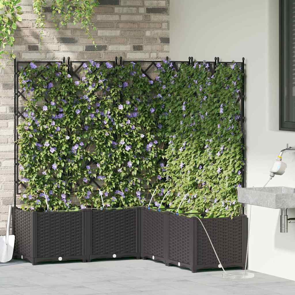 VidaXL pot de fleur de jardin 5 pcs acier noir