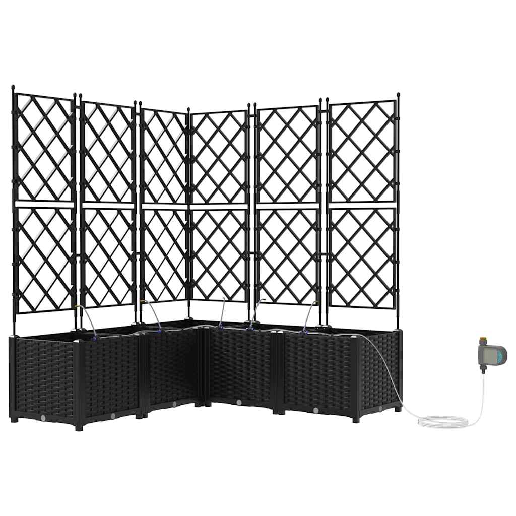 VidaXL pot de fleur de jardin 5 pcs acier noir