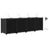 Vidaxxl pot de fleur de jardin 4 pcs noir 160 x 40 x 53 cm acier