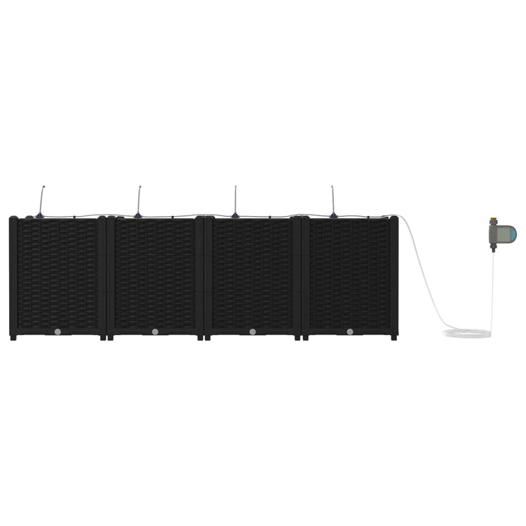 Vidaxxl pot de fleur de jardin 4 pcs noir 160 x 40 x 53 cm acier