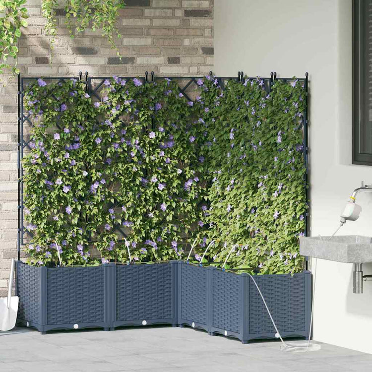 VidaXL pot de fleur de jardin gris 40 x 40 x 125,5 cm acier