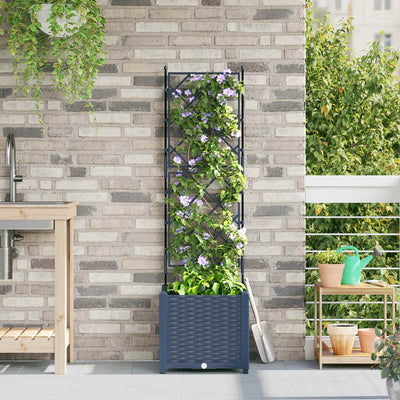 VidaXL pot de fleur de jardin gris 40 x 40 x 143 cm acier